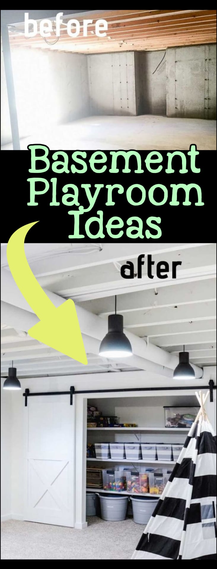 Basement playroom ideas on a budget.  Basement Ideas!  Gorgeous DIY finished basement ideas on a budget - partially finished basement ideas and small basement decor ideas for finishing and decorating a basement on a budget