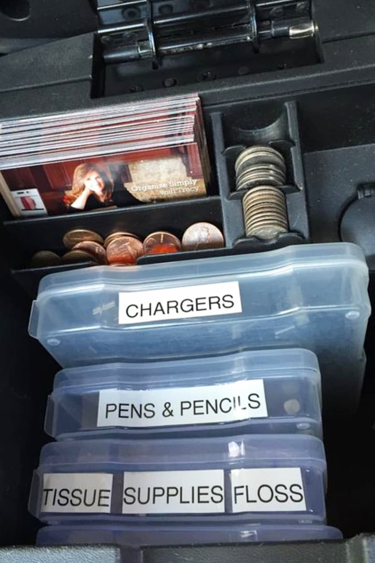 Dollar store organizing on a budget - dollar tree hacks to organize in your car console