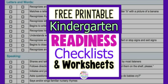 Printable Kindergarten Readiness Checklists and Free PDF Worksheets