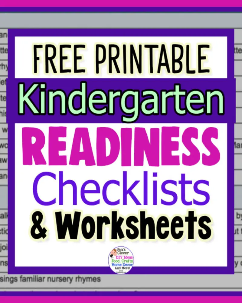 kindergarten readiness checklist and pdf worksheets