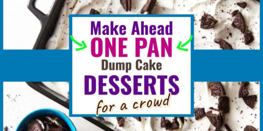 One Pan Dessert Recipes-15 Easy Make Ahead Dump Cakes  -need quick EASY desserts for a crowd? these dump cakes are simple super fast and easy desserts with few ingredients...