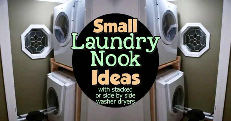 Laundry Nook Ideas With Stacked or Side By Side Washer Dryer (hidden with curtains or doors!)