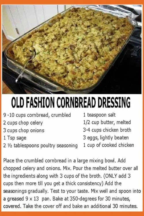 Old Fashioned Southern Cornbread Dressing Recipe for a Crowd