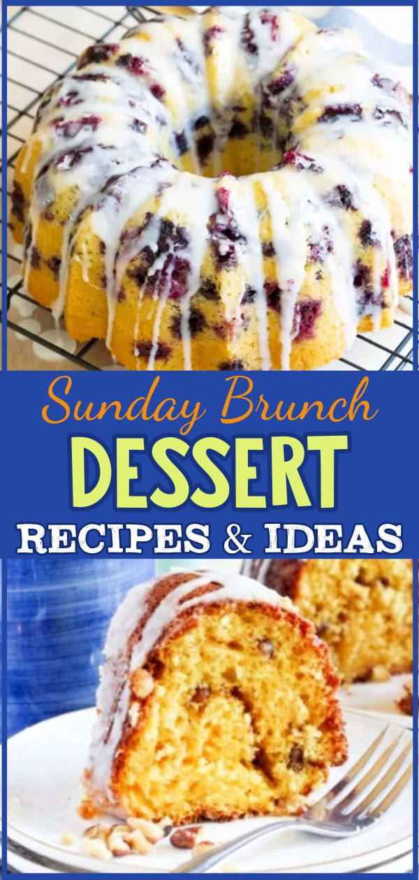 Sunday Brunch Desserts Recipes and Ideas - Breakfast desserts for a crowd and sweet brunch recipes.  Also easy funeral foods ideas-comfort food to take or send - make ahead breakfast cake ideas for company and guests too.