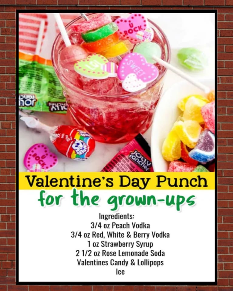 simple easy party punch with vodka - this easy Valentines punch recipe IS alcoholic and is for the adults only