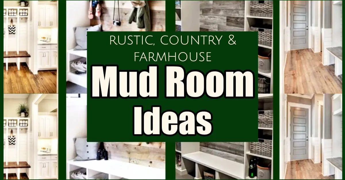 Mud Room Ideas - rustic and farmhouse mudroom ideas for a mud room laundry room or entryway mudroom. From hooks to tile to a mudroom bench for storage, you will LOVE these mudroom ideas on a budget