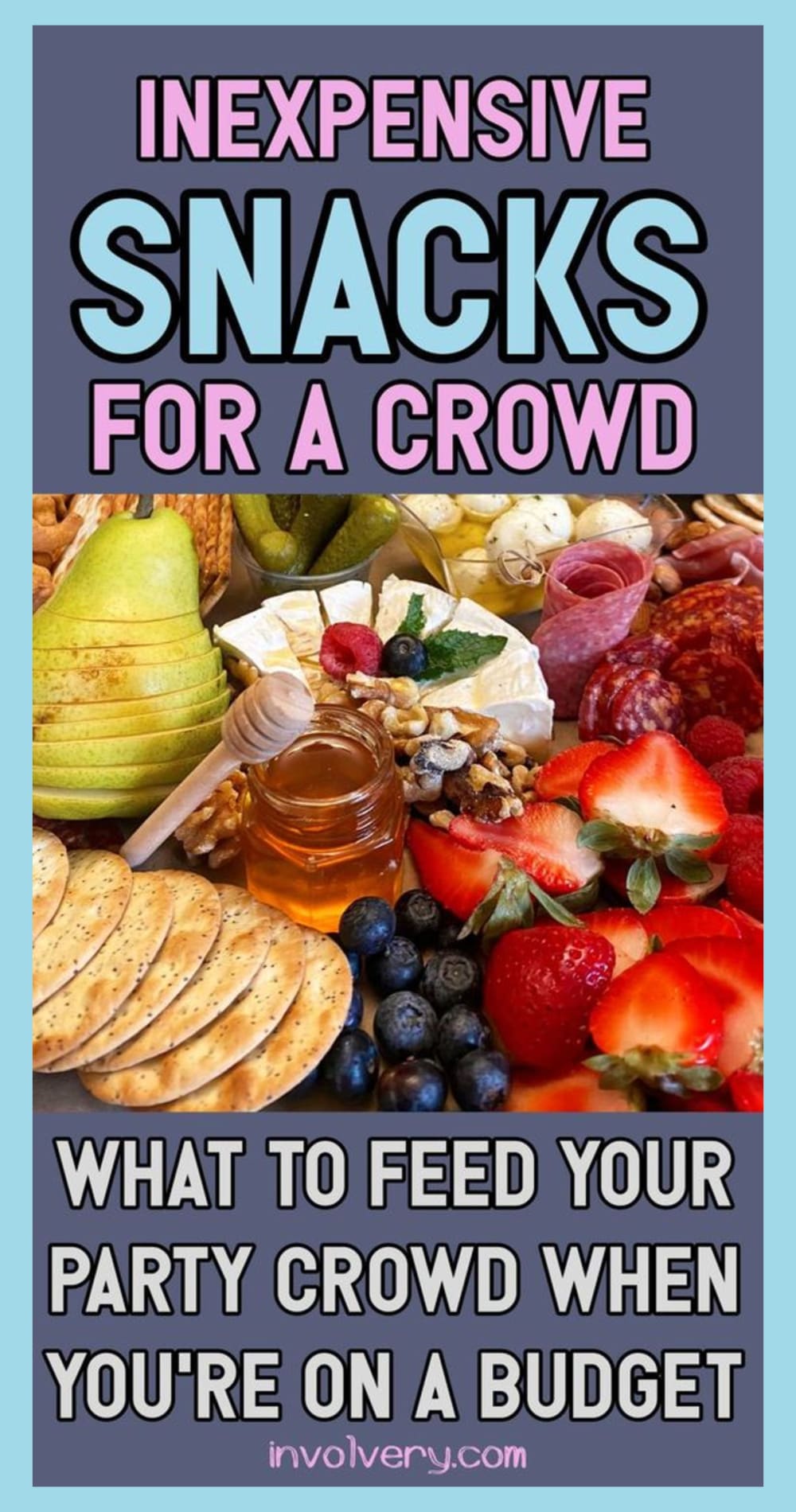 Cheap snacks and party food for a crowd - party food platters too