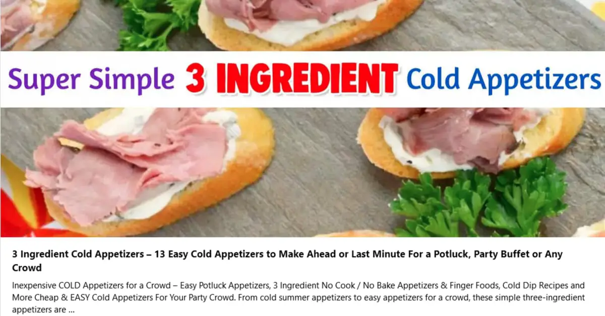 easy cold appetizers for large groups