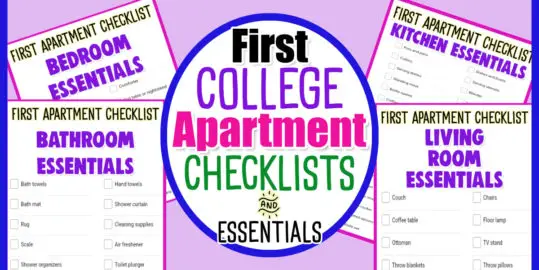 First College Apartment Checklists, Essentials & Room By Room Packing Lists  - College Apartment MUST HAVES and Detailed Room by Room First Time Apartment Essentials Checklists and Packing Lists...