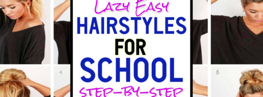 Step By Step Lazy Easy Hairstyles For School To Do Yourself in 5 Minutes-or LESS  - quick lazy EASY hairstyles for school you can do in 5 minutes - step by step idiot proof instructions with pictures and video...