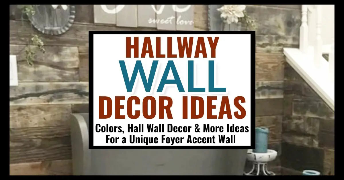 wall decor ideas-narrow hallway and foyer wall decorating ideas for a unique entrance accent wall in your home or apartment-farmhouse stairway accent wall with bench and pallet wall