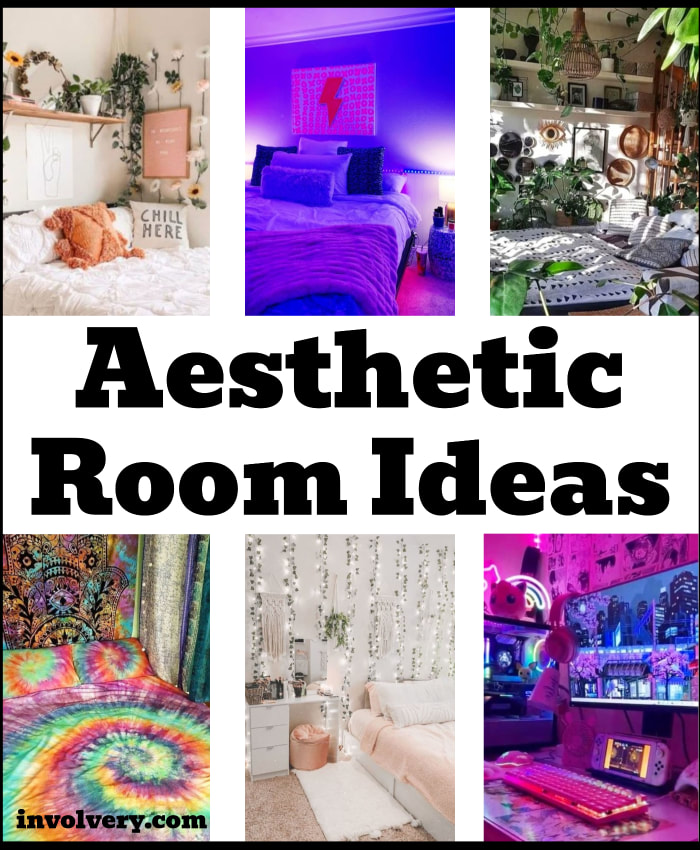 Aesthetic room ideas to make your room aesthetic WITHOUT buying anything -  cute room ideas and DIY aesthetic room decor even for small rooms and dorm rooms - decorating with led lights ideas too