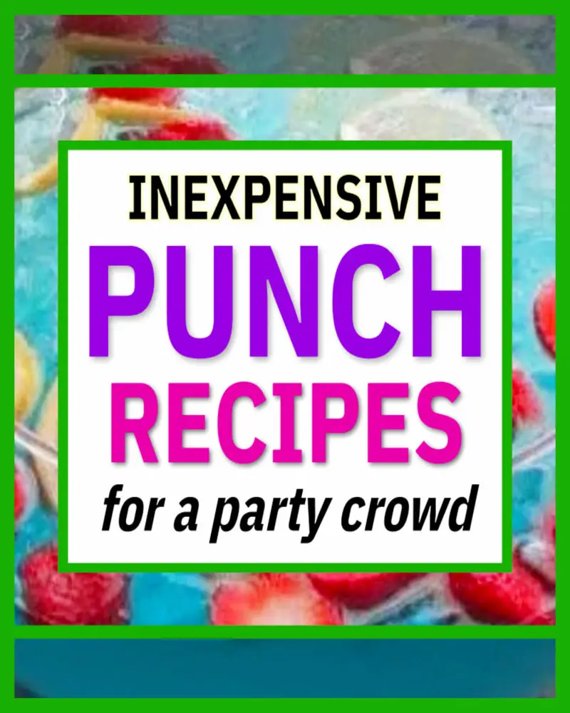 Inexpensive punch recipes and simple cheap party drinks for a crowd or large group