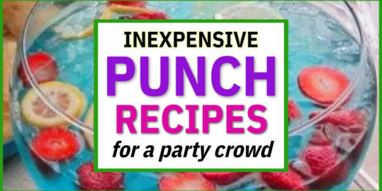 Inexpensive Punch Recipes-11 Simple Party Drink Ideas For a Crowd  - my personal favorite simple and CHEAP party punch recipes for any size crowd (and some are ONLY for the grown-ups)...