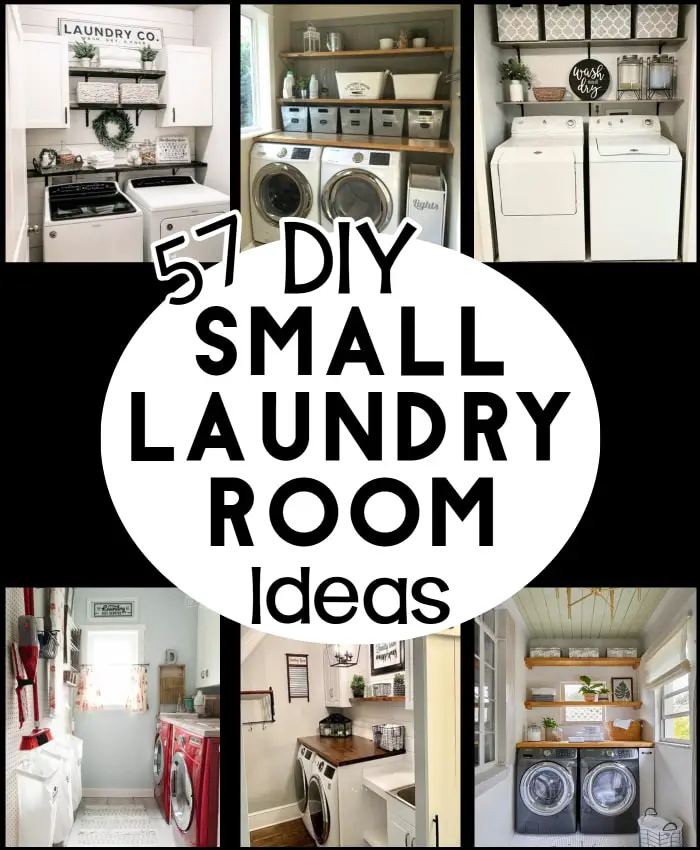 DIY Small Laundry Room Ideas and photos - simple space saving laundry room makeover ideas on a budget