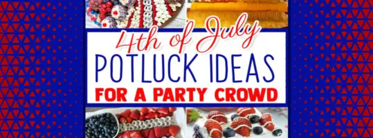 4th of July Potluck Food Ideas For a Outdoor Picnic Party Crowd  - whether it's a potluck at the office, a work picnic or a backyard 4th of July party, these ideas are simple AND afforable...