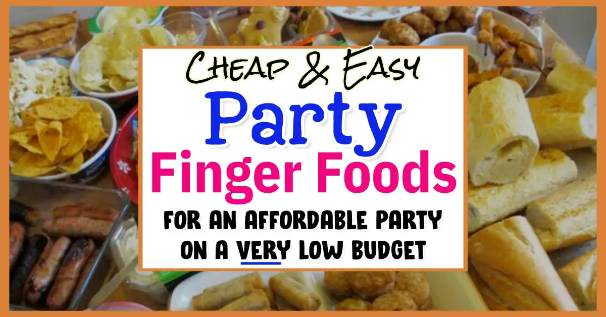 Party Finger Food Ideas-budget friendly cheap easy appetizers and affordable homemade finger food recipes for a party crowd - hot and cold appetizer finger foods for a birthday party, summer party, open house graduation party, potluck at work or church or any large group - cheap party platters toothpick appetizers, snacks and finger food ideas on a stick.