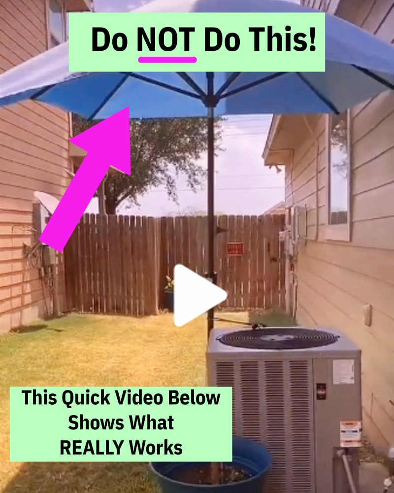 DIY AC shade with an umbrella, tarp, canopy.. does it work? NO, but this DOES work to help your air conditioning unit work better in extreme summer heat - As a certified HVAC tech myself, he’s 100% correct