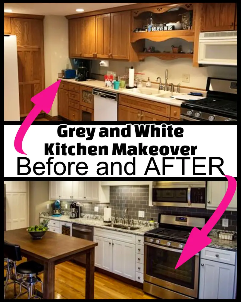  Kitchen Makeover Ideas on a Budget - Grey and White Small House Mini Kitchen Renovation Ideas - Painted Kitchen Cabinets Before and After a Beautiful and Easy Low Cost Simple Kitchen DIY Reno Remodel - budget-friendly modular middle class kitchen 