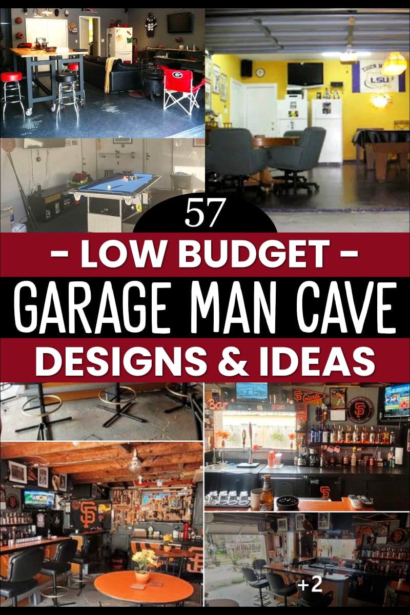 man caves - low budget garage man cave designs and ideas - turn your garage into a cool hangout room or man cave shed - small garage, detached garage single or 2 car garage man cave ideas on a budget