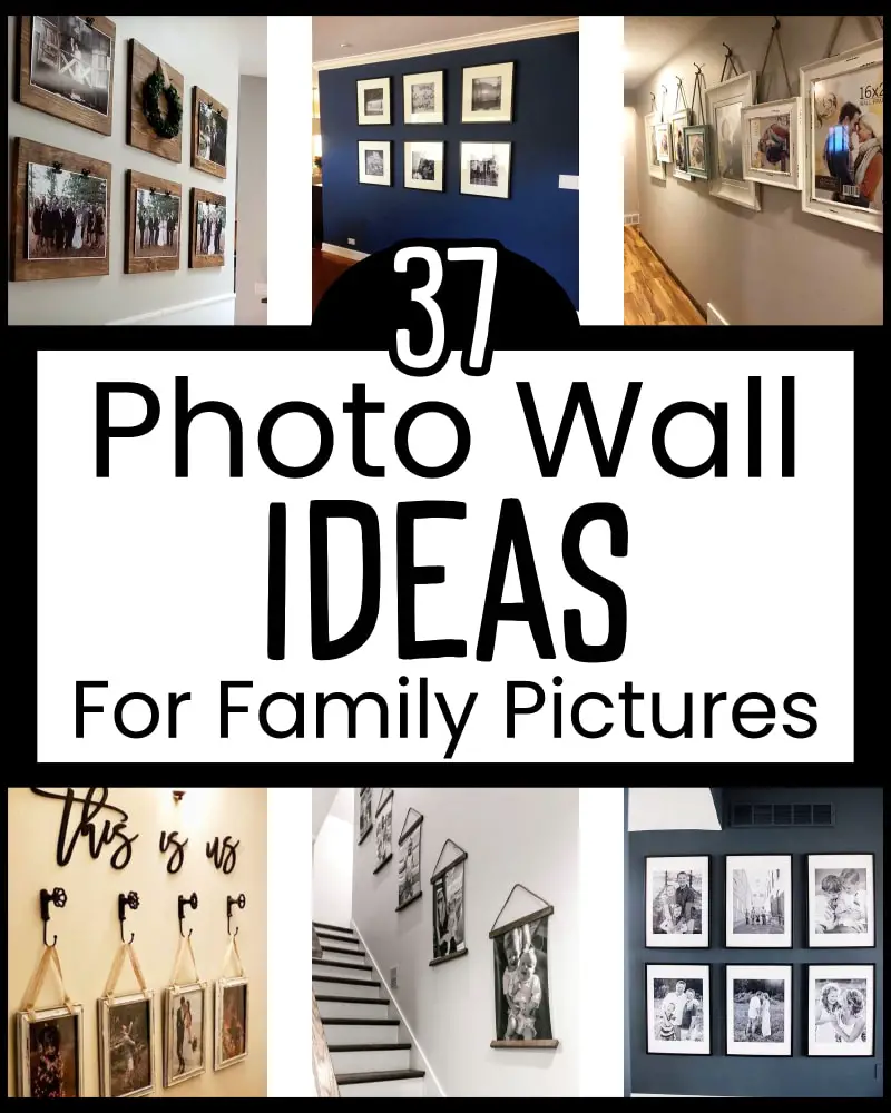 Family Photo Wall Ideas & Layouts-37 Simple DIY Picture Walls for