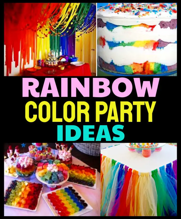 color party ideas - rainbow theme color party decorations, food, themes and more for adults