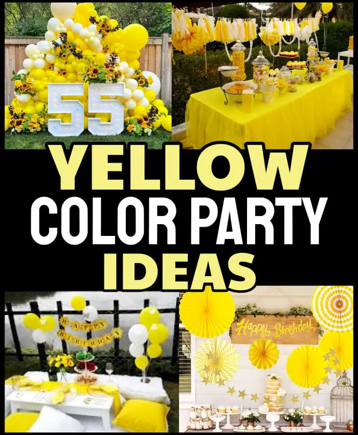 color party ideas for adults - yellow party theme and color scheme