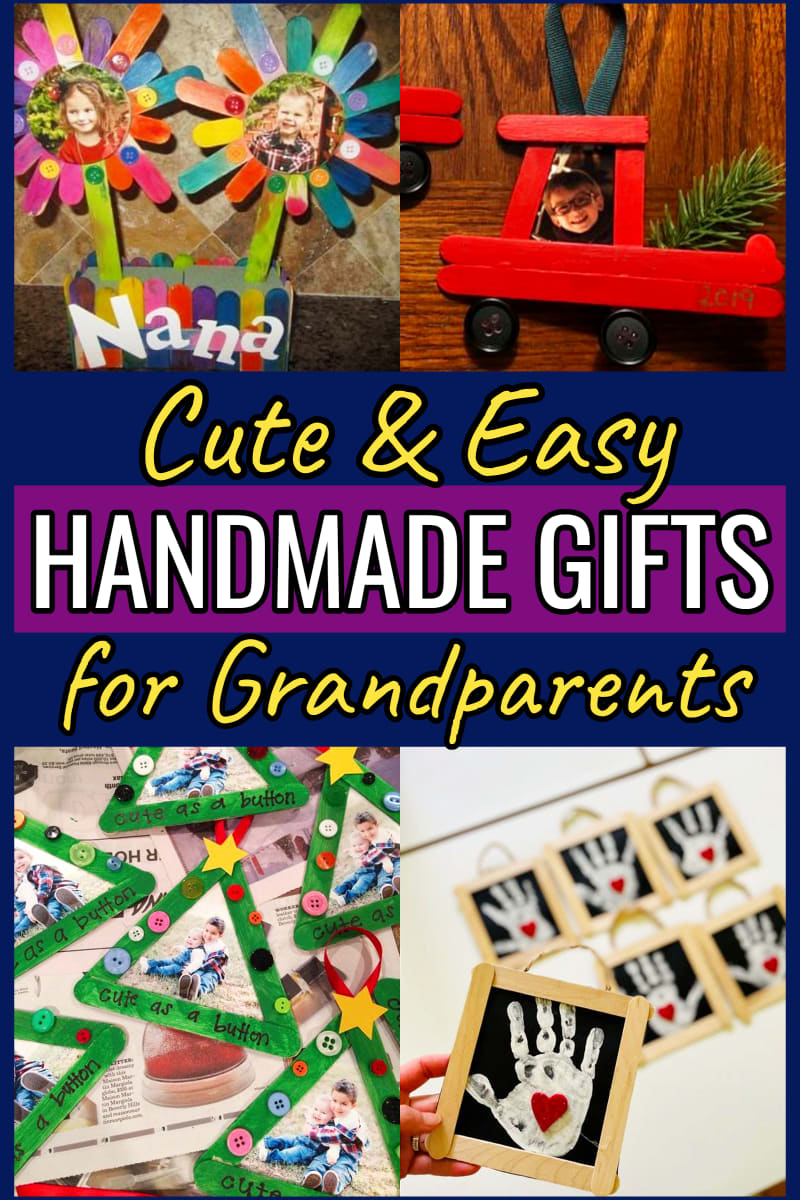easy handmade gifts for grandparents kids can make for Christmas gifts or for Grandparent's Day