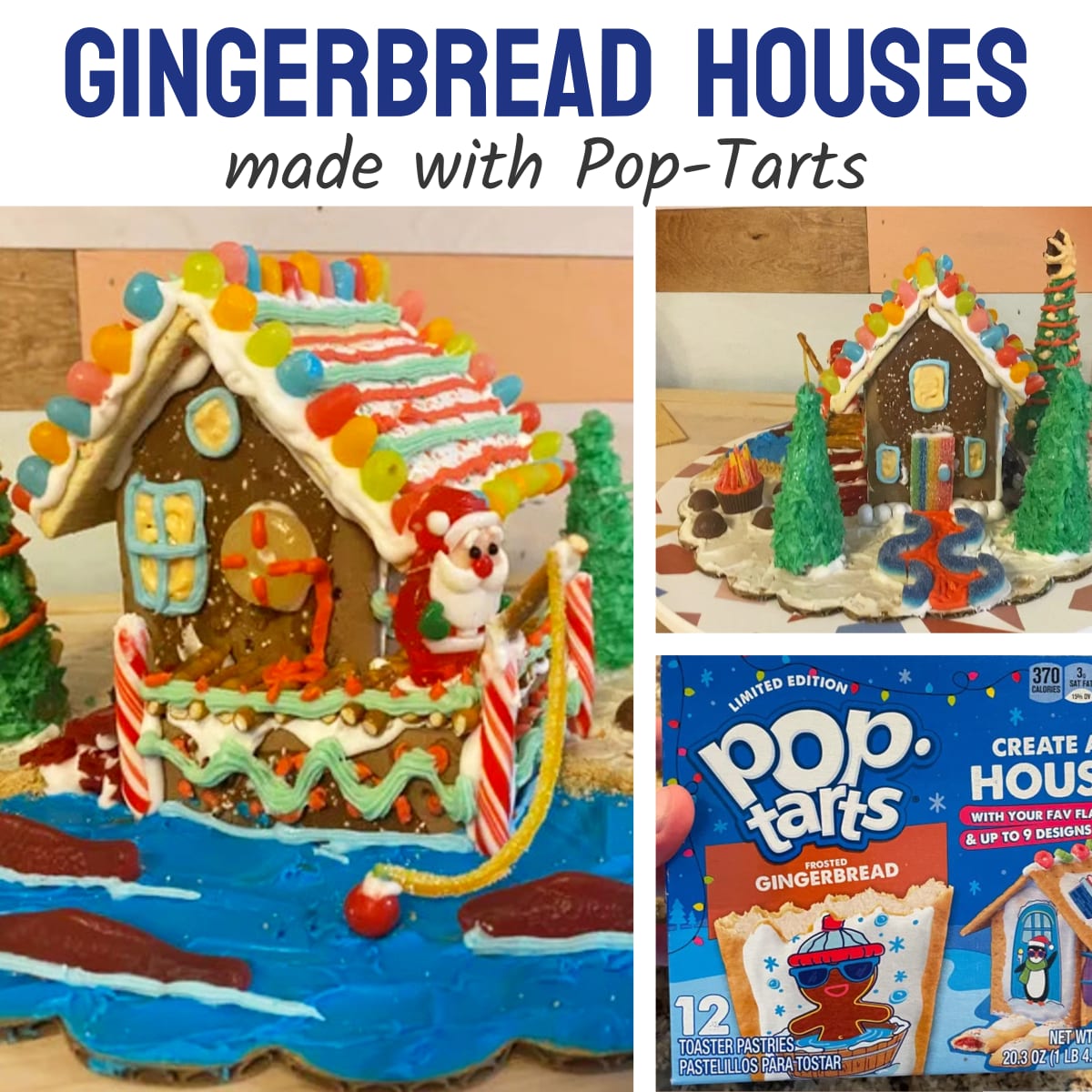 gingerbread village houses ideas made with Pop-Tarts