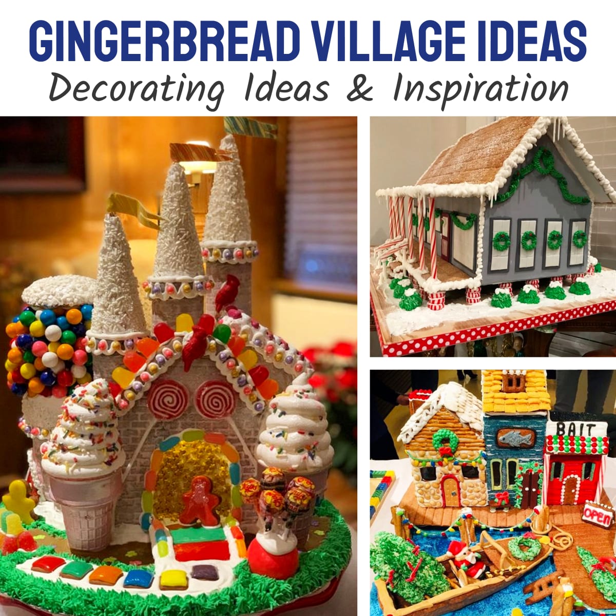 gingerbread village ideas for Christmas - gingerbread house decorating ideas and inspiration
