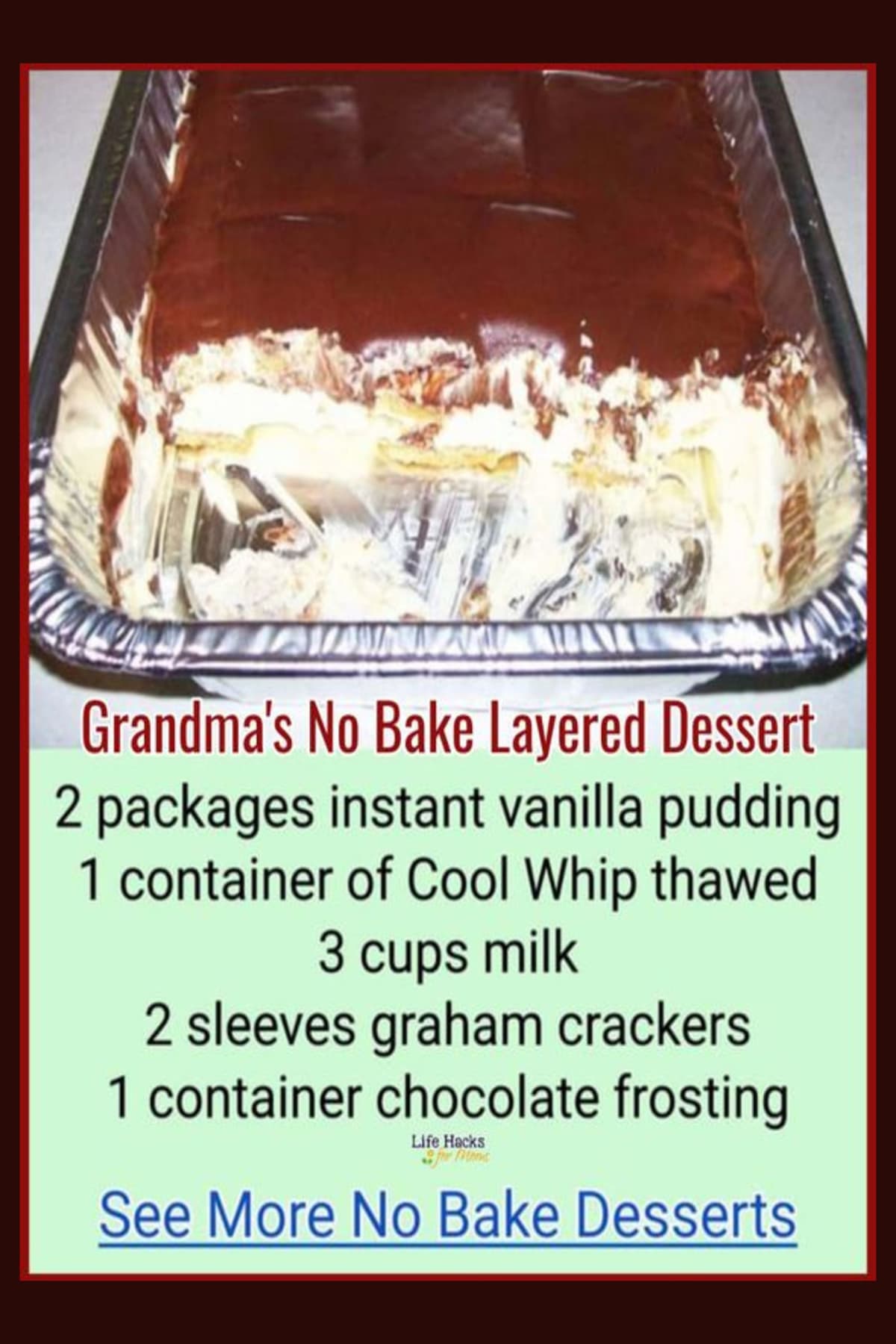 Large batch no bake Cool Whip desserts from my Grandmother's church ladies potluck cookbook