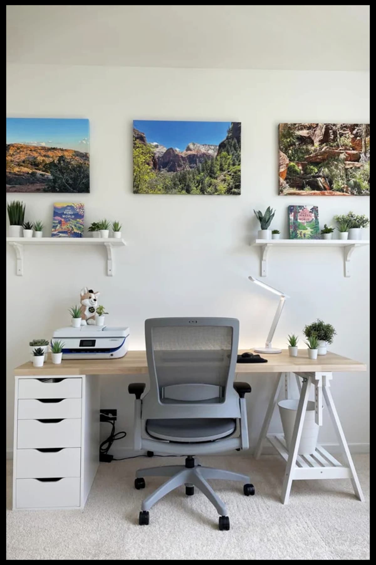 decorating with fake plants in home office