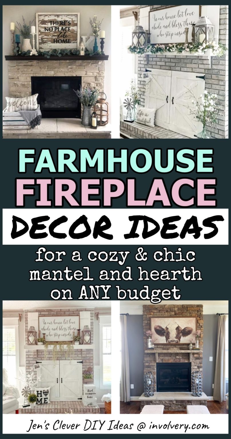 Fireplace Decor - Farmhouse Fireplace Decorating Ideas For a Cozy ...