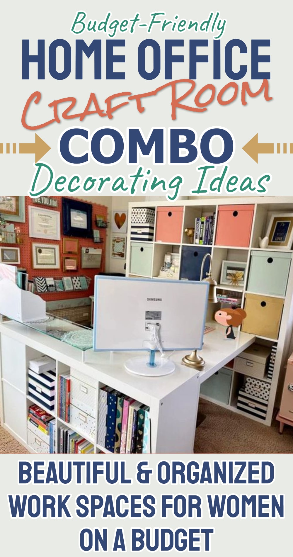 Home office craft room decorating ideas for a spare guest bedroom combo