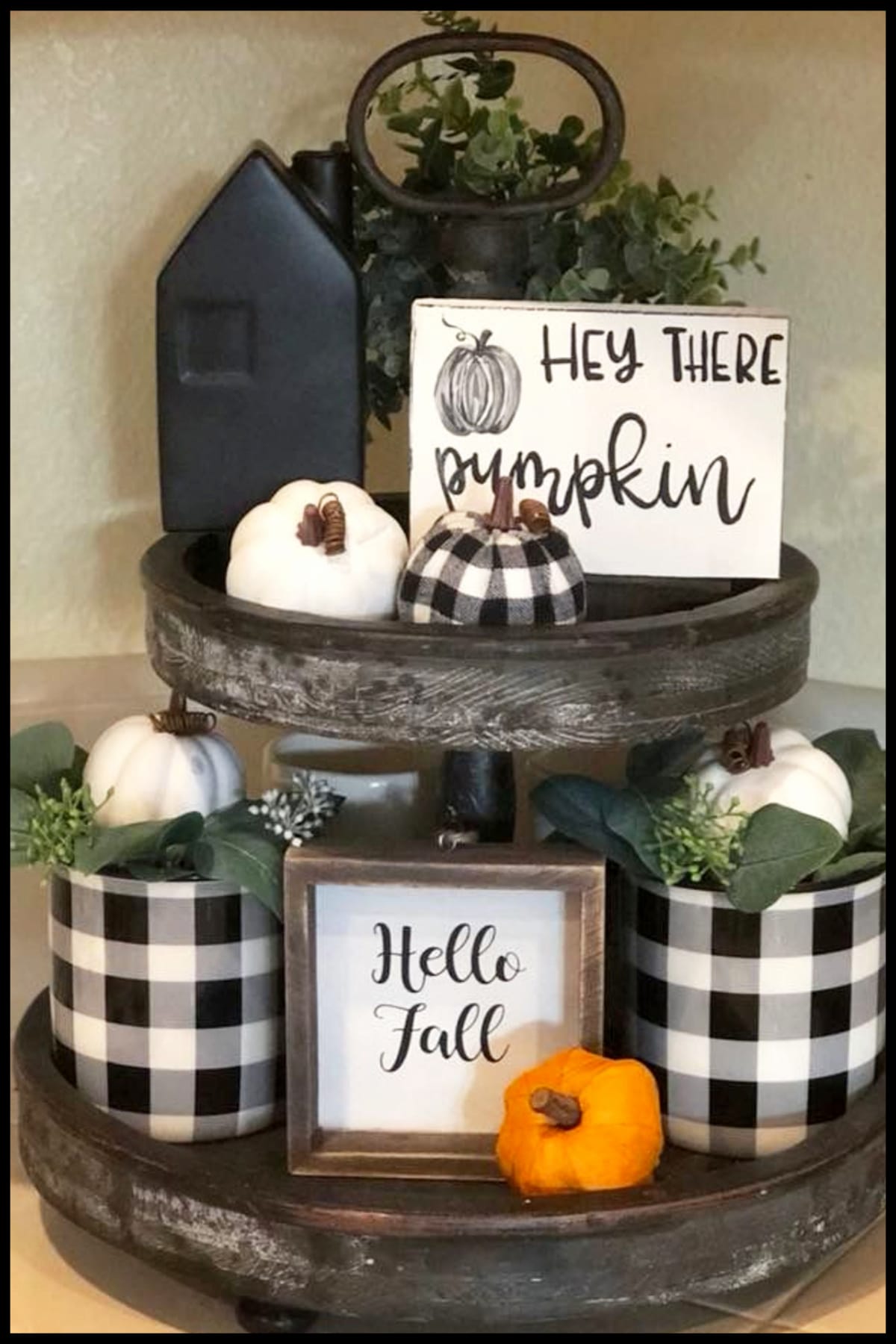 tiered tray decor ideas for Fall Autumn Thanksgiving and wooden tray decoration ideas