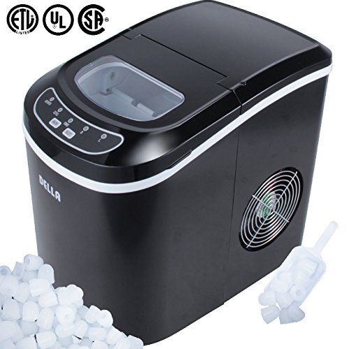 Della Portable Ice Maker Easy-Touch Buttons Digital 2 Selectable Cube Sizes - Up To 26 LBS of Ice Daily