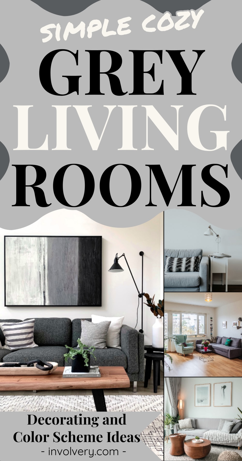 simple cozy grey living rooms