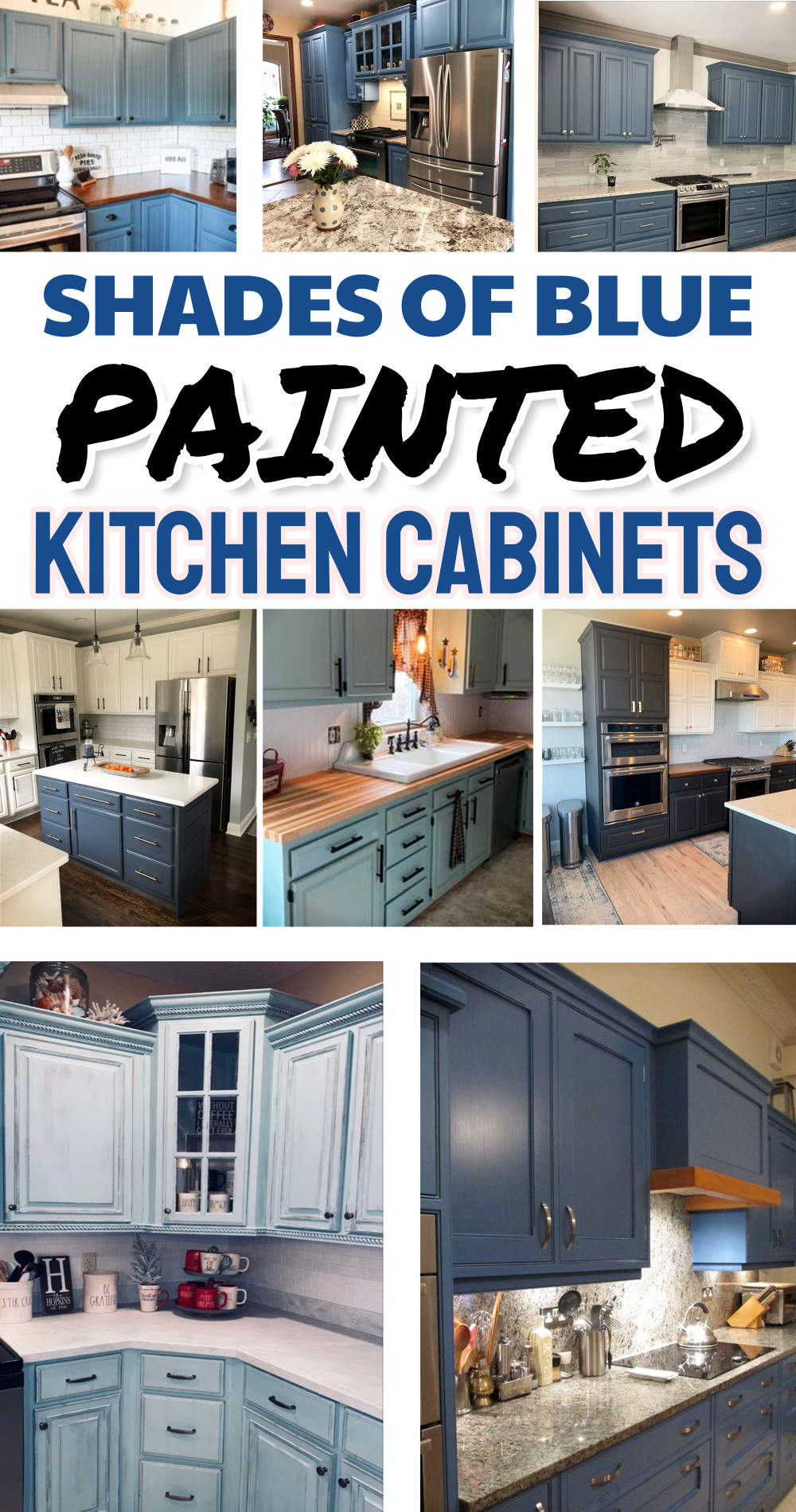 blue painted kitchen cabinets