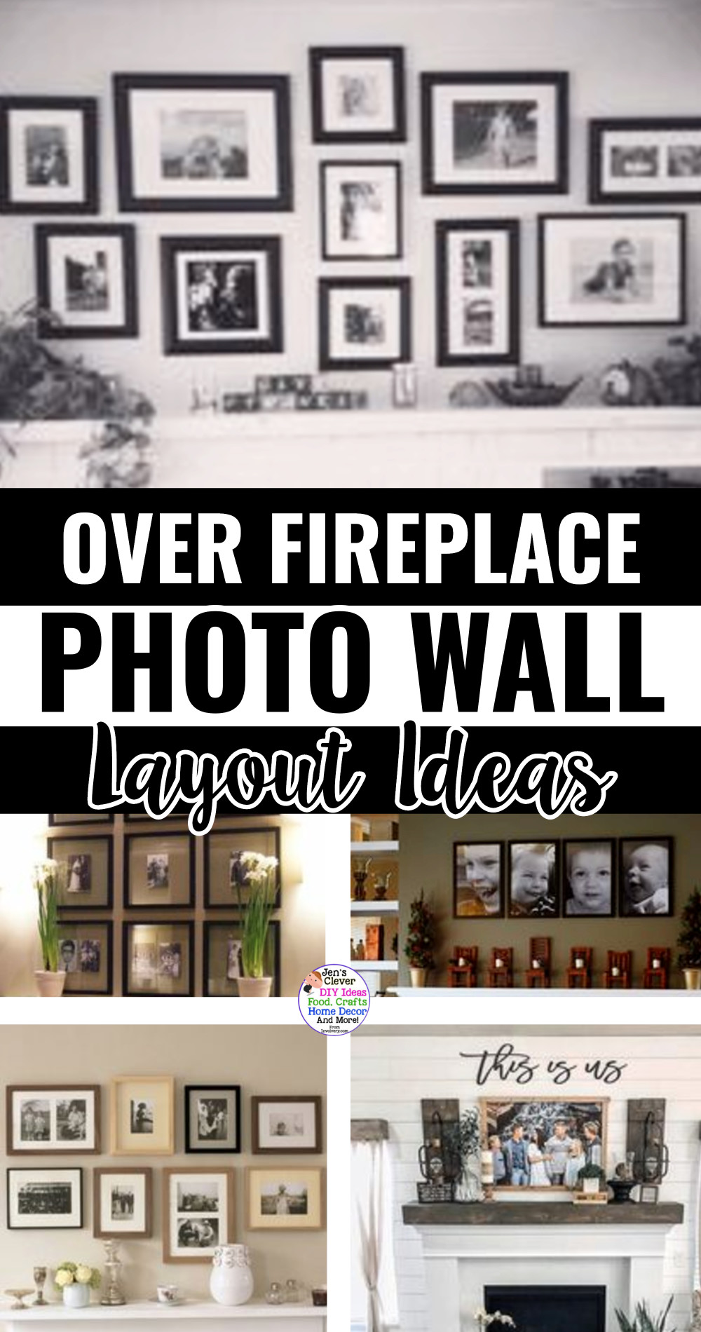 over fireplace photo wall arrangements for family pictures