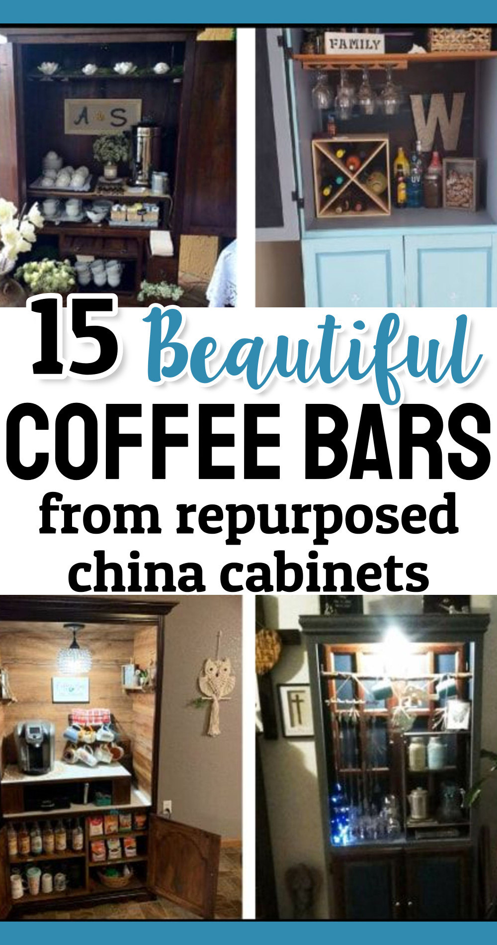 Coffee Bars From Repurposed China Cabinets