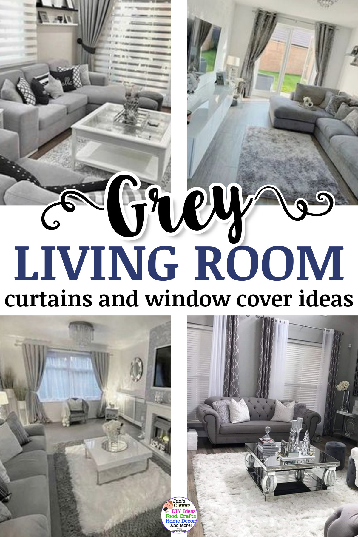 Grey Living Room Curtains and Window Covering Ideas