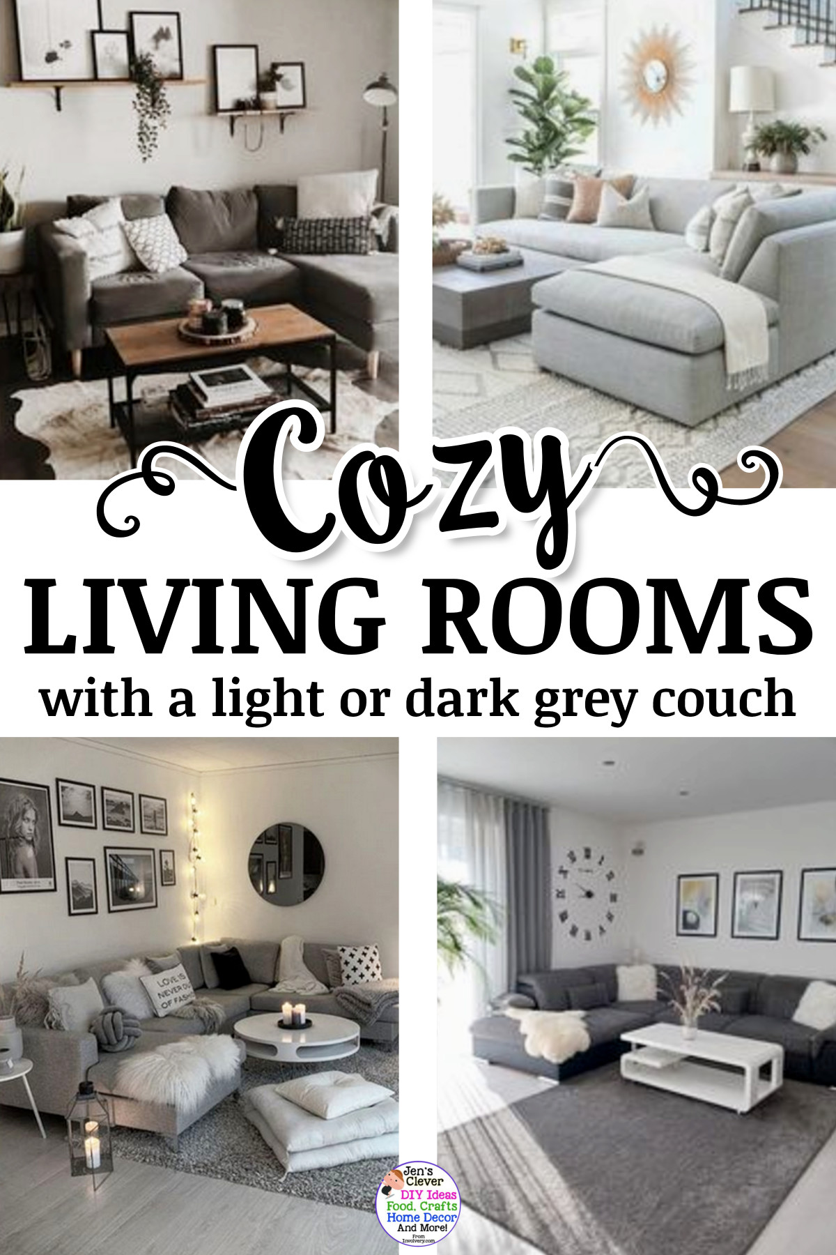 Cozy Living Rooms With A Light Or Dark Grey Couch