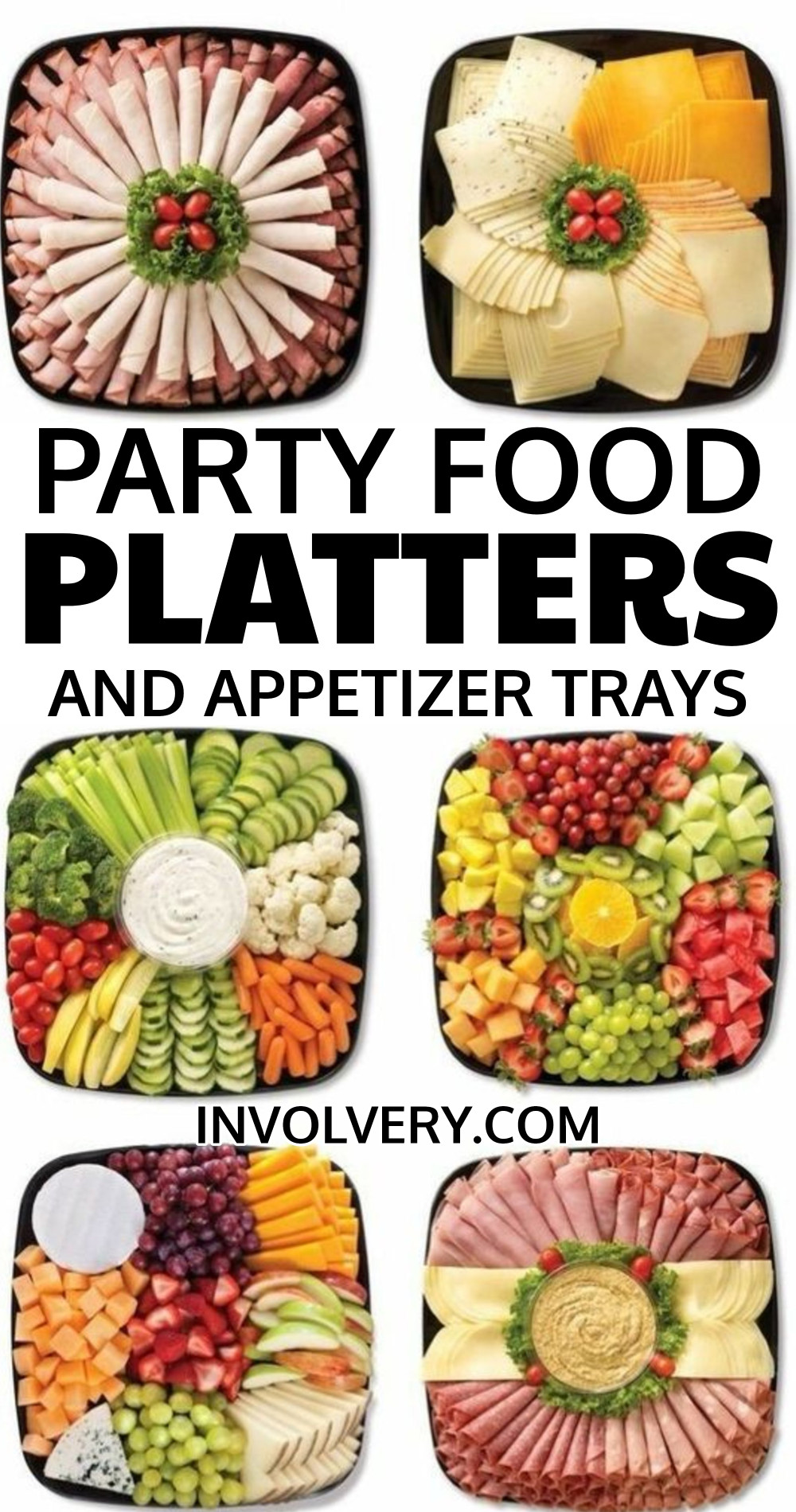 6 party platters and appetizer trays arrangements