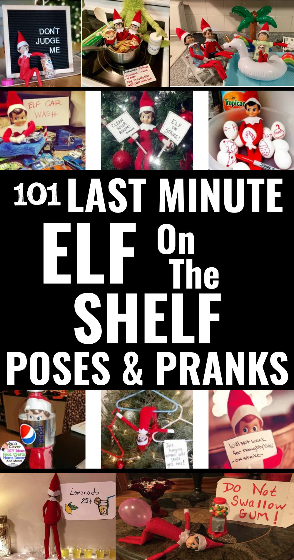 101 last minute elf on the shelf poses, pranks and ideas