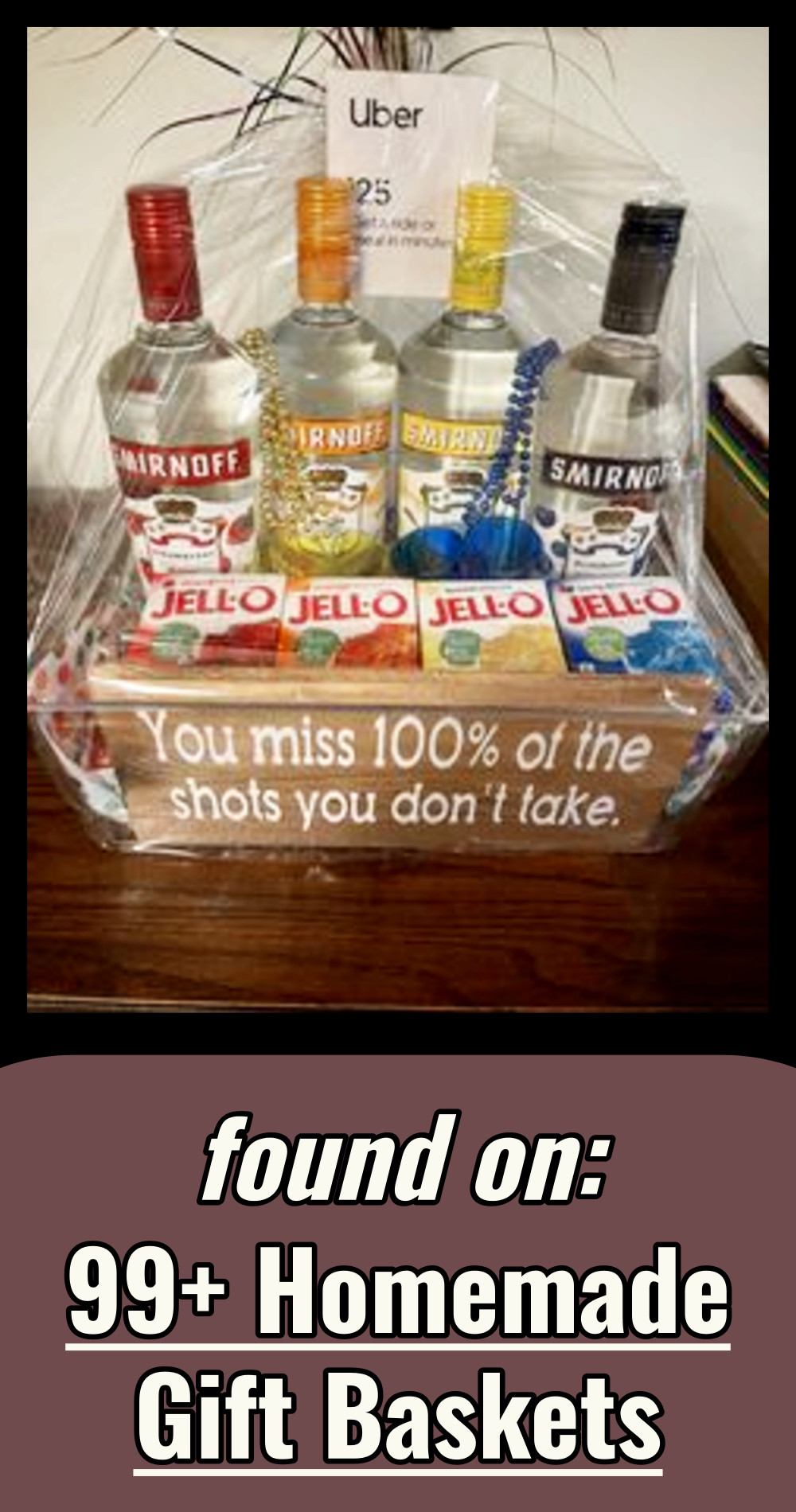 Jello shot raffle gift basket