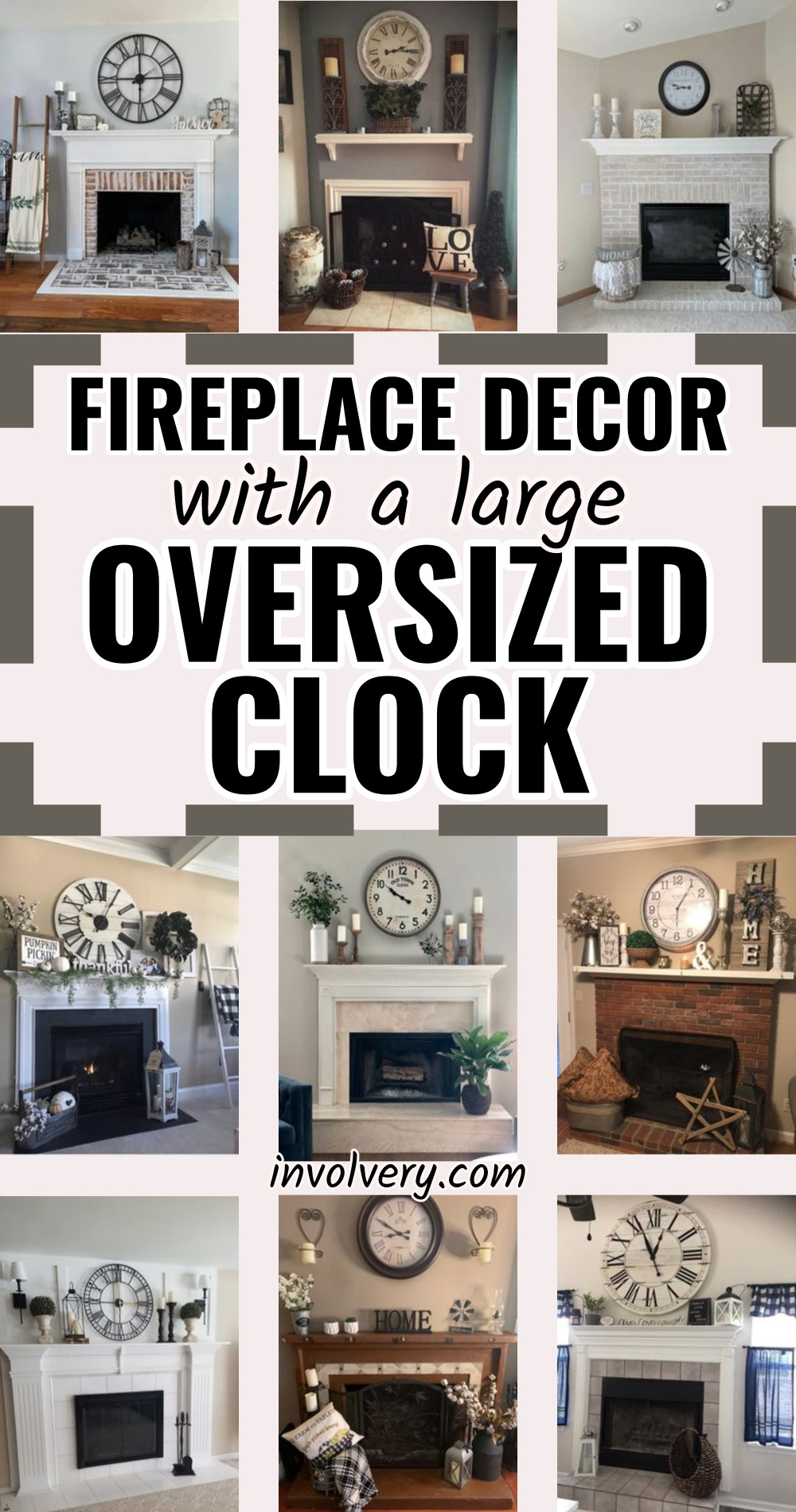 Large Round Oversized Clocks Over Fireplaces