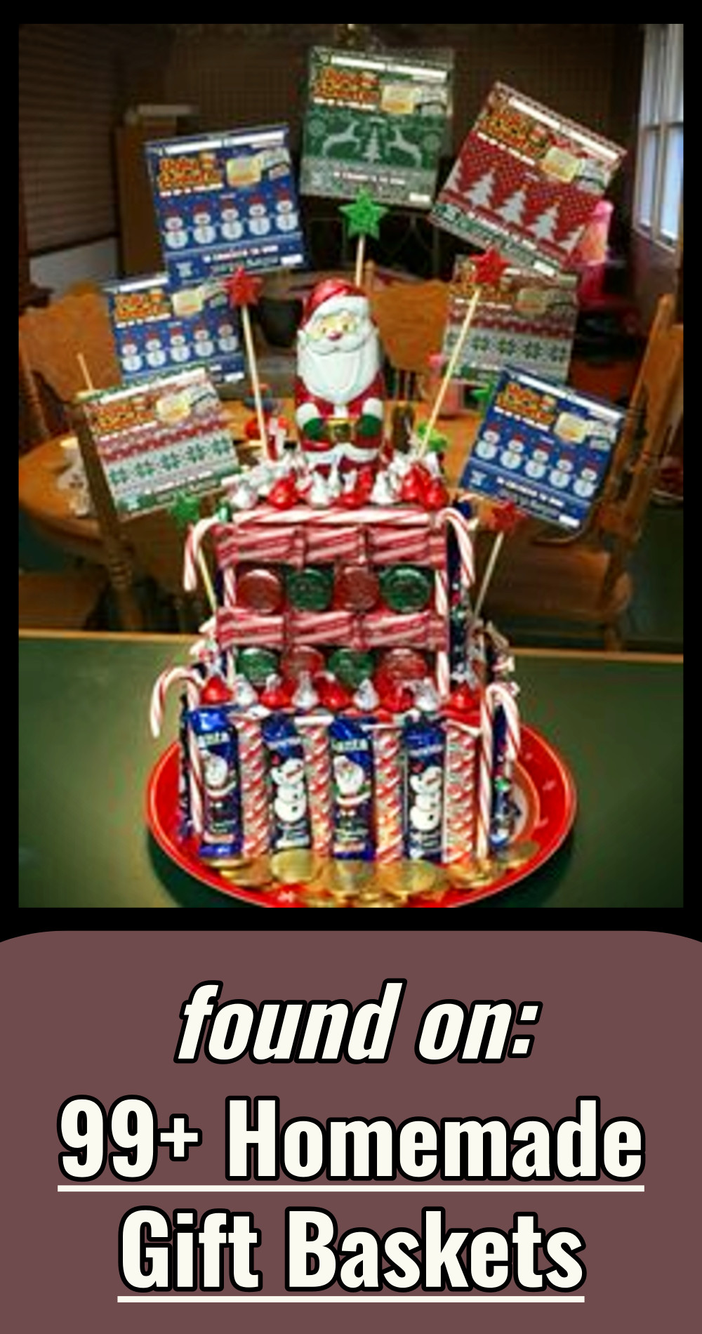DIY Christmas Gifts - Lottery Ticket Cake with Candy and Scratch Off Tickets