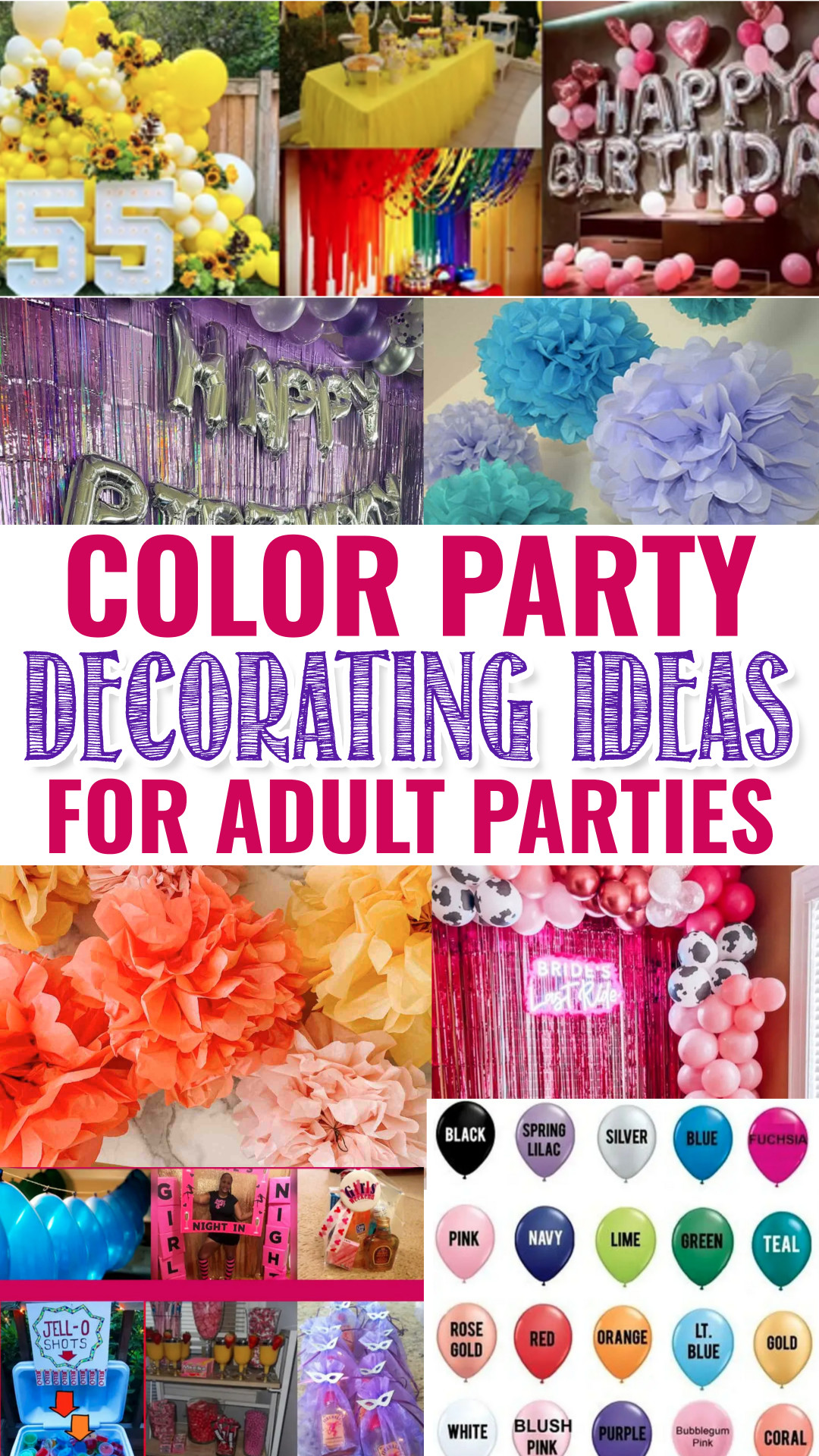 Color Party Decorating Ideas For Adult Parties