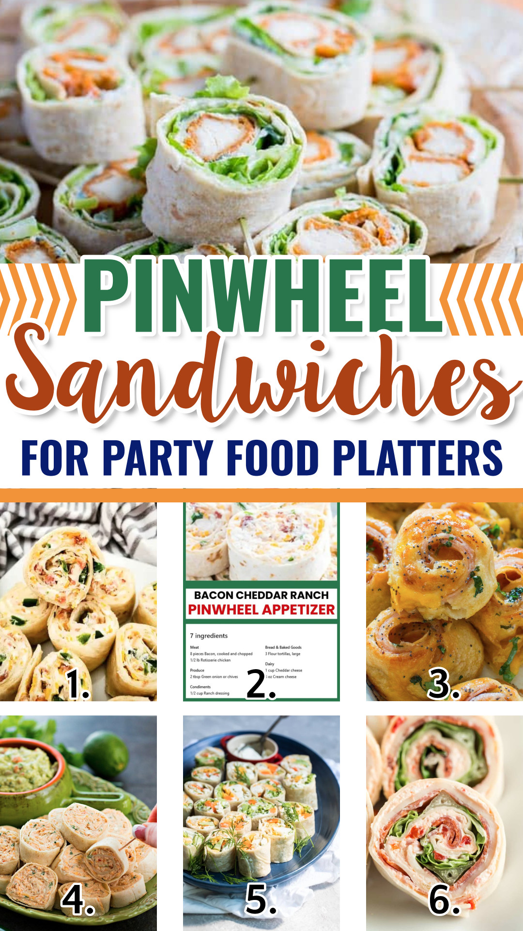 pinwwheel sandwiches for party food platters