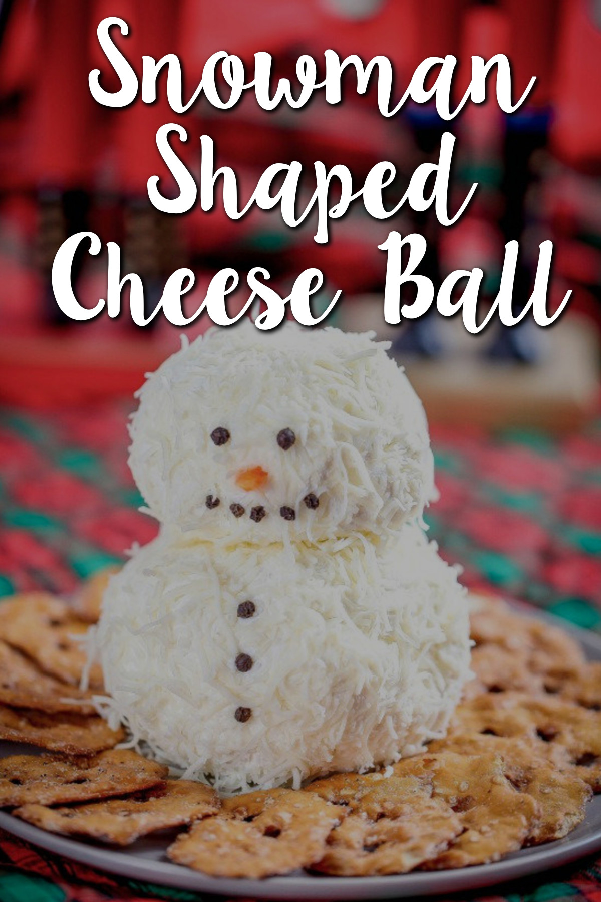 Snowman Shaped Cheese Balls